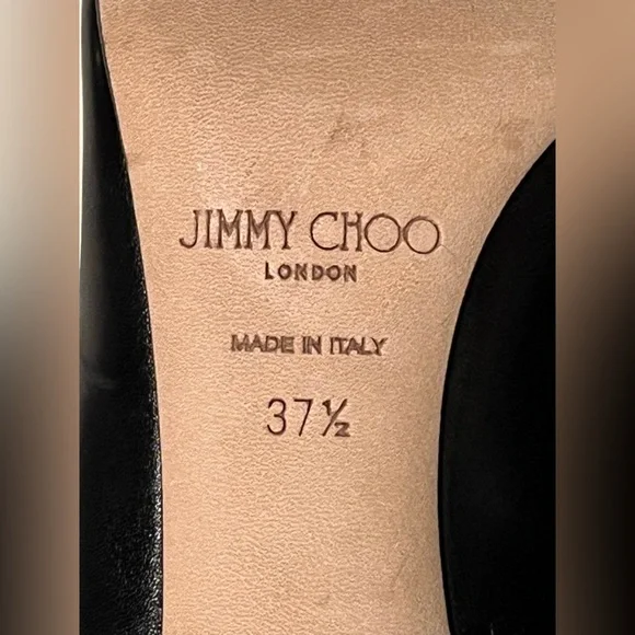 NWOT—JIMMY CHOO Romy 85 Black Heels with Silver Studs, Size 37.5 (US 7)